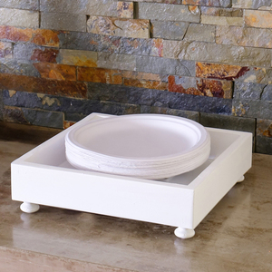Risers en bois de ferme Riser en bois <span class=keywords><strong>pour</strong></span> <span class=keywords><strong>plateau</strong></span> à plusieurs niveaux décoration de cuisine piédestal support Whitewash Footed - Product Image 5