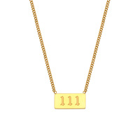 Diseñador impermeable 18K oro Acero inoxidable PVD chapado en oro Ángel 9 Número colgante grueso cadena collar joyería Unisex
