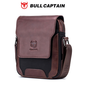 กระเป๋าหนังแท้ BULLCAPTAIN รุ่นคลาสสิค ดีไซน์แบบสะพายข้าง กันน้ำ  รับทำโลโก้ตามสั่ง  กระเป๋าผู้ชาย  OEM ODM - Product Image 1