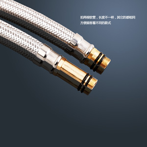 Tuyau d'arrivée en acier inoxydable tressé 1/2 pouce flexible pour eau chaude et froide - Product Image 5