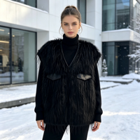 Gilet imperméable en fausse fourrure de renard, avec logo OEM, manteau sans manches pour femme, taille et couleur personnalisées, vêtement d'extérieur tendance