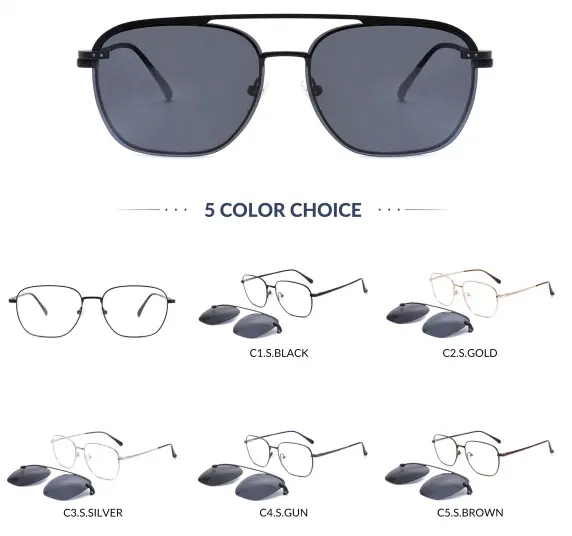 Xeast — lunettes de soleil avec monture magnétique en acier inoxydable, verres optiques, à clip, nouveau Design, de haute qualité, Uv400