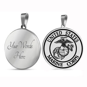 HLSS341 USMC 海兵隊 イーグル EGA コープス アメリカ海兵隊 センペルフィデリス アミュレット レーザーカット ステンレススチール ペンダント ネックレス - Product Image 4