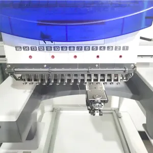 Iyi durumda 15 İğneler tek kafa bilgisayar kullanılan Ricoma endüstriyel nakış makinesi nakış makinesi kapaklı çerçeve