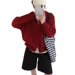 <span class=keywords><strong>Cardigan</strong></span> in maglia sottile di mohair con cappuccio e <span class=keywords><strong>zip</strong></span>, tinta unita, fantasia floreale, elegante, da <span class=keywords><strong>donna</strong></span>, per l'autunno - Product Image 5