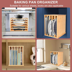 Estante de almacenamiento de bambú de 5 niveles con parte superior abierta, organizador de gabinete para utensilios de cocina, repostería y vajilla. - Product Image 2