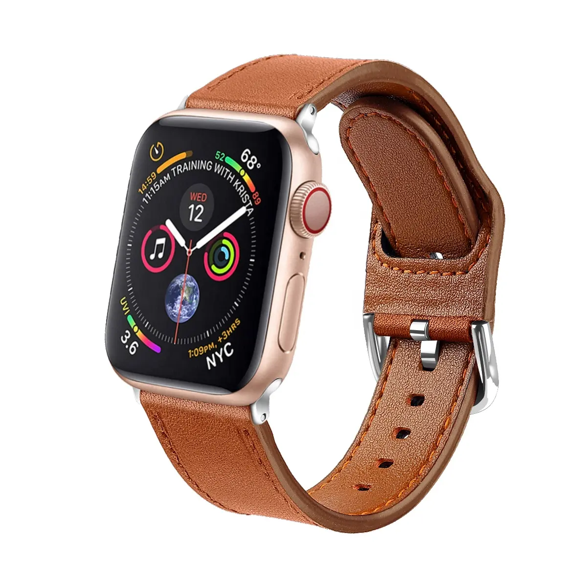 Hot Selling New Genuine Leather Watch Band For Apple Watch Series 5 4 3 Strap