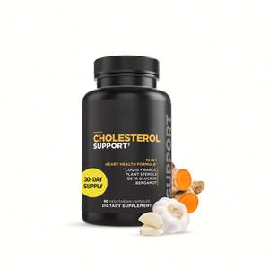 Cápsulas de soporte de colesterol OEM para la salud con beta glucanos CoQ10 de corteza de pino y protector de células radiculares de ajo - Product Image 1