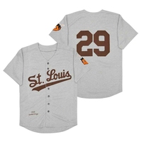 Jersey Baseball Bordir Jahitan Cepat Kering Pakaian Olahraga Kustom St. Louis 29 Throwback Vintage Putih Pria Wanita Remaja