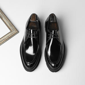 Bottes courtes en cuir véritable pour homme de luxe et de haute qualité, à lacets polis, idéales pour les occasions formelles professionnelles - Product Image 4