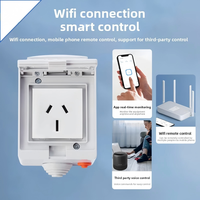Enchufe Inteligente WiFi Tuya, IP55 Impermeable para Exteriores, Resistente a la Lluvia, Monitoreo de Energía, Control Remoto, Múltiples Tipos de Enchufes