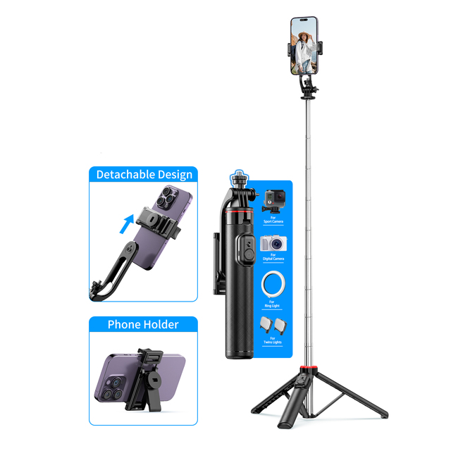 TOKQI-C13 Extra-long Phone Tripod Handle Detachable Design Multifunctional New Style Stable Tripod Selfie
