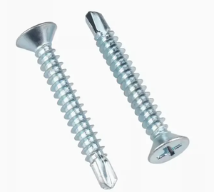 Vis autoperceuse métrique en acier au carbone, tête fraisée CSK, cruciforme Phillips, zinguée bleu-blanc, pour métal - Product Image 1