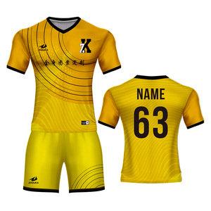 Customize your own football shirt create yellow and red soccer jersey football uniform - Product Image 1