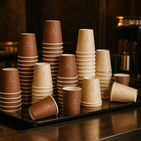 Gobelets en papier jetables personnalisés à double paroi avec couvercles et manchons, logo imprimé, pour boissons chaudes, café à emporter, vente en gros