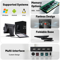 Systèmes de point de vente (PDV) fins et élégants, écran tactile 15,6 pouces, Windows, NFC, terminal de vente au détail, restaurant, commerce, design ultra fin et pliable