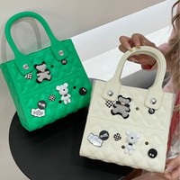Aksesoris Sepatu Boneka Beruang Kartun 3D Baru yang Lucu, Kantong Plastik Berlubang DIY, Gesper Dekoratif yang Dapat Dilepas, Aksesoris Bunga