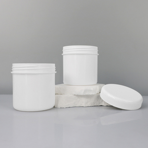 Opaque White PET <b>Plastic</b> Cream Jar Round Screw <b>Cap</b> Empty Container For Body Scrub Face Mask Cosmetic Packaging Wholesale - Product Image 5