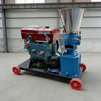 Machine à granulés d'aliments pour animaux de ferme, mobile, petite, diesel, 150 kg/h, CE, personnalisable, pour volailles, poulets, bovins, porcs, moutons, lapins