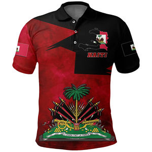 Los polos más populares de Haití para hombres Ventas directas de fábrica Kanaloa Tatau Gen Impresión de logotipo haitiano Polo Camiseta de secado rápido - Product Image 5