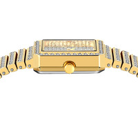 Montre MissFox 2689 pour femmes, montre de luxe de marque, montre carrée dorée pour femmes, minimaliste, mouvement à quartz analogique, unique, glacée