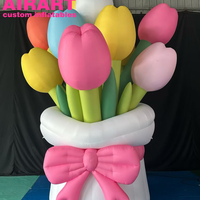 Bouquet de tulipes gonflables, décorations florales gonflables pour la Saint-Valentin, taille et couleur personnalisables, gonflables floraux