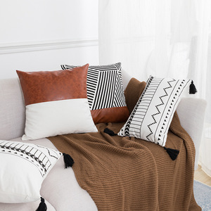 Offre spéciale, Patch d'impression numérique Boho décoratif, housse de coussin <span class=keywords><strong>en</strong></span> <span class=keywords><strong>cuir</strong></span> Pu <span class=keywords><strong>pour</strong></span> <span class=keywords><strong>canapé</strong></span> - Product Image 2
