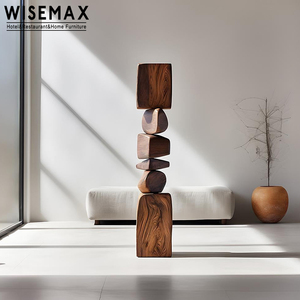 WISEMAX FURNITURE <span class=keywords><strong>Arredamento</strong></span> per Soggiorno, Decorazione Angolare per Divano, Arte da Pavimento in Legno Artigianale, Scultura Moderna in Legno per Casa e Hotel - Product Image 2