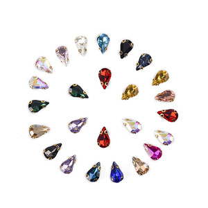 Zhubi-<span class=keywords><strong>gotas</strong></span> de <span class=keywords><strong>agua</strong></span> con diamantes de imitación de cristal, cuentas de gota de acero inoxidable doradas de colores para fabricación de joyas, venta al por mayor - Product Image 2