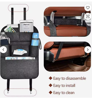 Sac de rangement personnalisable en feutre polyester pour dossier de siège de voiture, design unique, organisateur de dossier de siège auto pour SUV, camion, voyages quotidiens