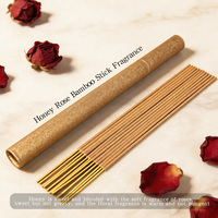 Bâtonnets d'encens aromatiques à l'arôme de miel, écologiques, parfum longue durée, en bambou et bois de santal, pour la maison et le salon