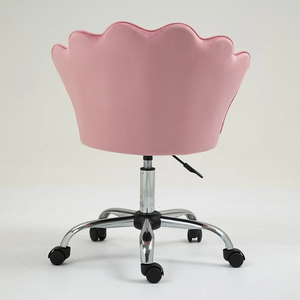 Moderne roze fluwelen ergonomische relaxstoel van hoge kwaliteit, hoogteverstelbaar, draaibaar ontwerp met wielen voor kantoor of woonkamer - Product Image 4