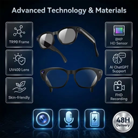 Lunettes intelligentes IA HD avec caméra anti-tremblement 800W, batterie 290mAh, contrôle tactile, étanchéité IP54, traduction en temps réel et lecteur de musique