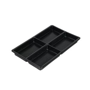 Disposable plastic blister 4 chamber tray chocolate