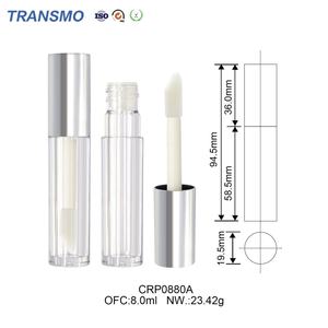 Tube de brillant à lèvres rond en gros, conteneur vide pour rouge à lèvres avec grande brosse, bouteille en plastique de 8,0 ml, fabricant - Product Image 2