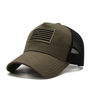 미국 국기 캐릭터 헤링본 벨루어 야구 모자 자수 야외 트러커 캡 여름 특가 - Product Image 2