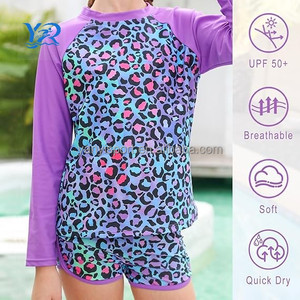 Yanyi 2025, traje de baño de verano para niñas, nueva falda bóxer de manga larga, pantalones cortos de Bikini para deportes de playa - Product Image 3