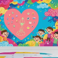 Tableau blanc interactif mural autocollant en panneau magnétique écologique Art Déco Unifelt coloré personnalisé pour l'école