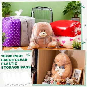 40 Pcs Clear Plastic Bags 30x40 Inches Lightweight PE Storage Bags for Bedding Clothing Organizer - Product Image 4