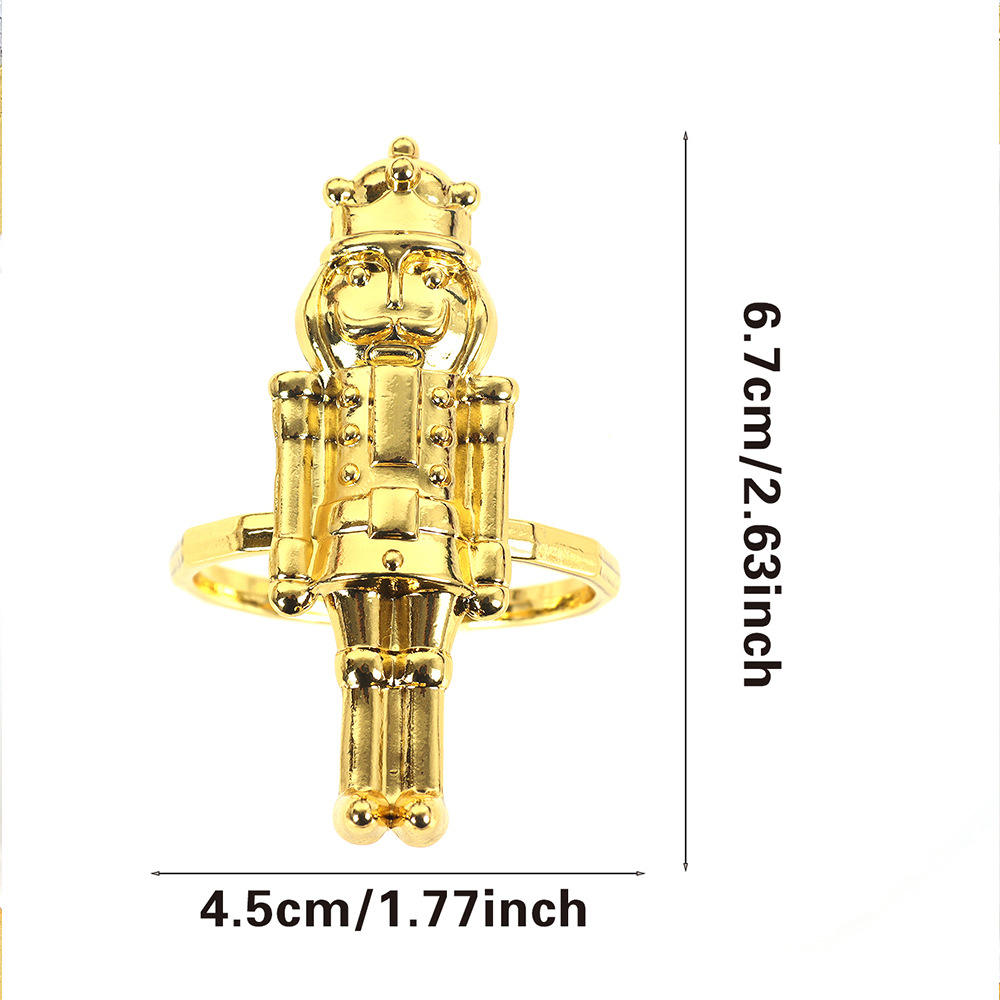 Gold  Walnut Soldier napkin ring