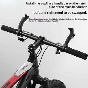 Ergonomik MTB Uzatılmış İç Gidon Uçları, 22.2mm Çok Açılı Pençe Tutuşlu, Çakıl Yol Bisikleti için, Ekstra Uzunluk - Product Image 3