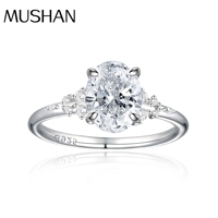 Bague en argent sterling 925 pour femme, ovale 7*9, 2 carats, œuf de pigeon, de la marque MUSHAN Jewelry Factory, un bijou léger et haut de gamme.