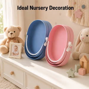 Wholesale Cradle Shape Gift Box Luxury Baby <b>Shower</b> Favors Packaging Lace Bow Newborn Carriage Hamper Gender Reveal Party 2026 - Product Image 3