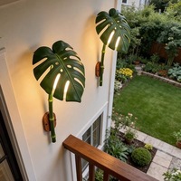Lampe murale solaire LED étanche IP65 en forme de Monstera Deliciosa simulée pour villas, cours, couloirs, entrées, jardins, terrasses