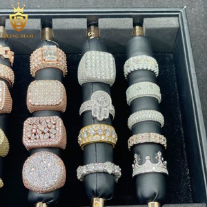 Anello da <span class=keywords><strong>Uomo</strong></span> in <span class=keywords><strong>Argento</strong></span> Sterling <span class=keywords><strong>925</strong></span> con Moissanite Iced Out, Stile Hip Hop, Testato con Diamanti, Prezzo all'Ingrosso - Product Image 5