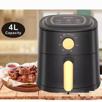 Friteuse à air électrique intelligente OEM 4L en plastique, panier antiadhésif compatible lave-vaisselle, rapide, facile, économe en énergie, pour usage domestique et hôtelier