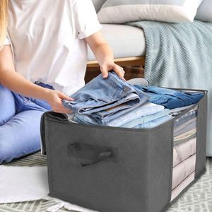 Bolsa de Almacenamiento para Ropa y Edredones, Bolsa Organizadora de Ropa y Edredones de Tela No Tejida, Bolsa de Embalaje para Mudanza de Gran Capacidad con Cierre - Product Image 6