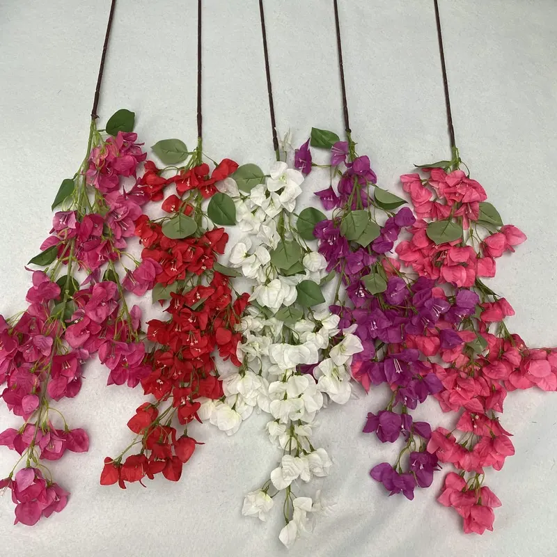 Wholesale Artificial Bougainvillea Flowers Pink Silk Bougainvillea Branch for Wedding Decoration