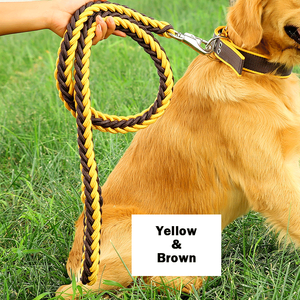 Handgemaakte stevige patroon hondenhalsband en riemset, sterke nylon gevlochten heavy-duty slip paracord touw met gevoerde eigenschappen - Product Image 5