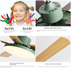 โคมไฟระย้าเหล็กดีไซน์ทันสมัยพัดลม LED แรงลมสูงควบคุมด้วยรีโมต6สปีดสำหรับห้องนอน/ห้องนั่งเล่นในร่ม - Product Image 2